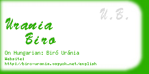urania biro business card